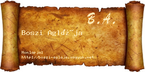 Boszi Aglája névjegykártya